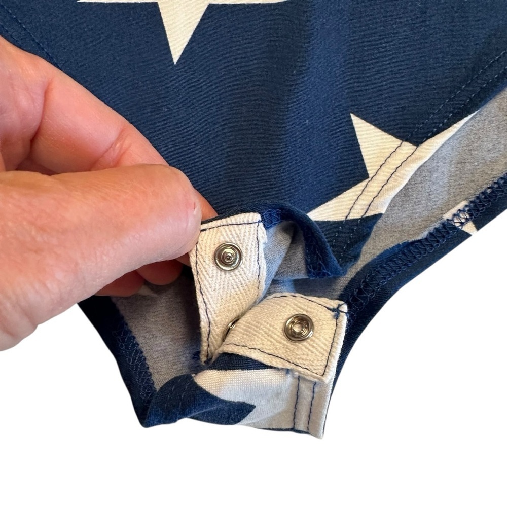 Gaze | Blue & White Star One Piece Bodysuit Size Small - Picture 4 of 8